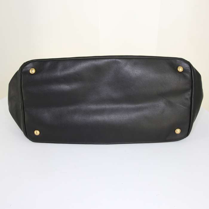 Borsa a tracolla Prada Shopping in pelle nera - Detail D5