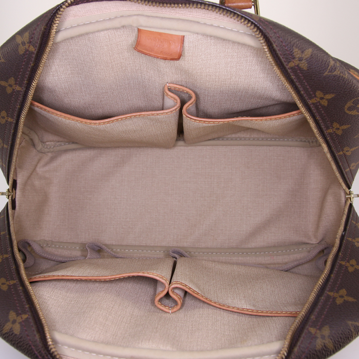 Louis Vuitton Deauville handbag in monogram canvas and natural leather - Detail D2