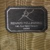 Bolso de mano Renaud Pellegrino en cuero negro y azul marino y raffia beige - Detail D3 thumbnail