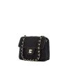 Chanel Mini Timeless shoulder bag in black satin - 00pp thumbnail