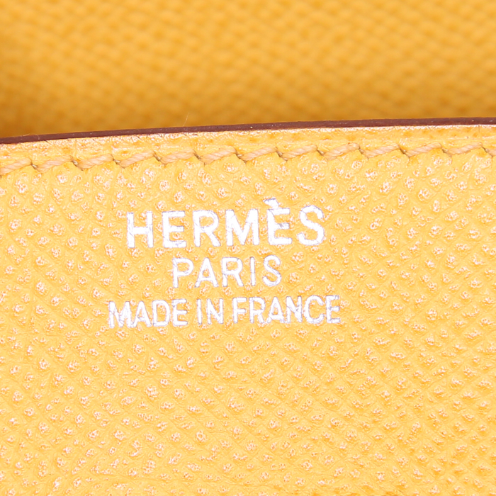 Bolso de mano Hermes Birkin 35 cm en cuero epsom Jaune d'Or - Detail D3
