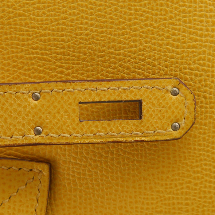 Bolso de mano Hermes Birkin 35 cm en cuero epsom Jaune d'Or - Detail D4