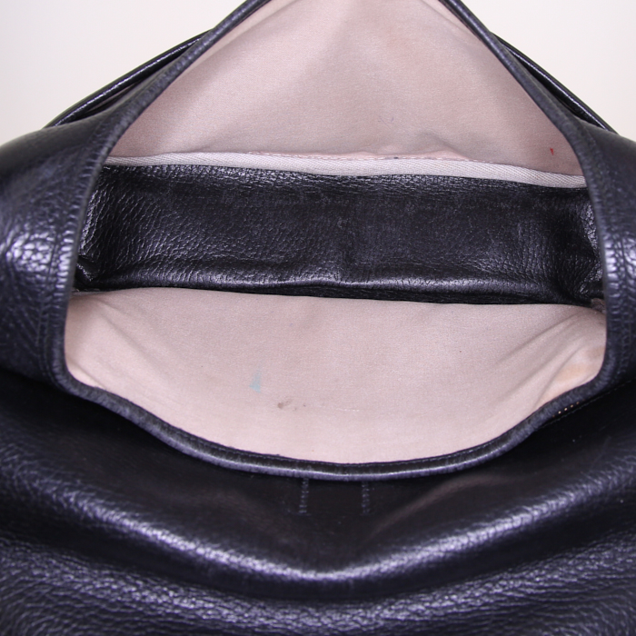 Hermes Nouméa handbag in black Ardenne leather - Detail D2