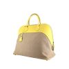 Bolsa de viaje Hermes Bolide - Travel Bag en cuero epsom amarillo Lime y lona de lino - 00pp thumbnail