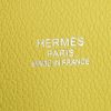 Sac de voyage Hermes Bolide - Travel Bag en cuir epsom jaune Lime et toile de lin - Detail D3 thumbnail