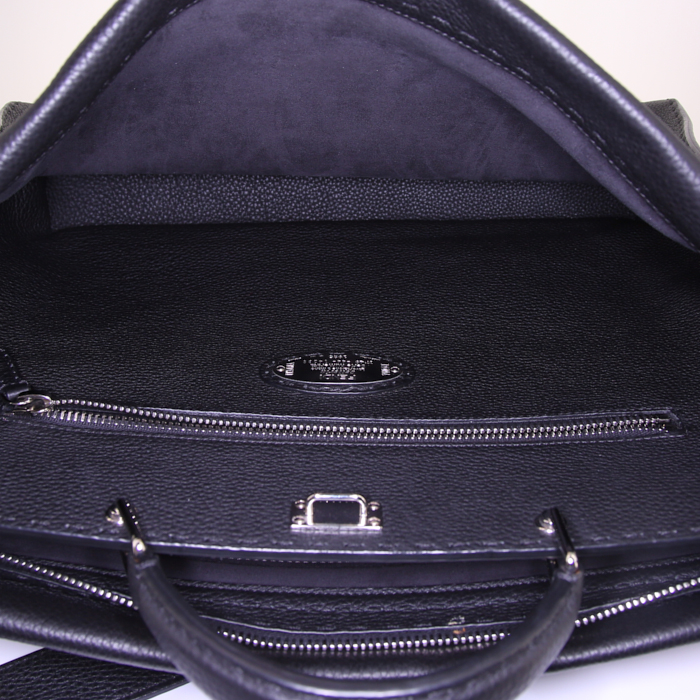 Borsa a spalla Fendi  Peekaboo Selleria modello grande  in pelle nera - Detail D3