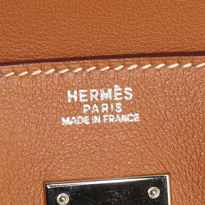Sac à main Hermes Birkin 30 cm en cuir Swift gold - Detail D3