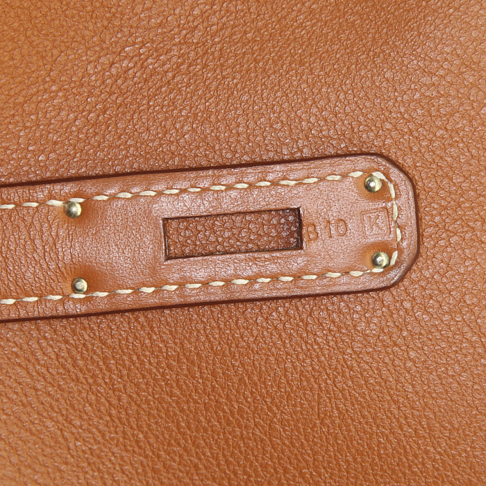 Hermes Birkin 30 cm handbag in gold Swift leather - Detail D4
