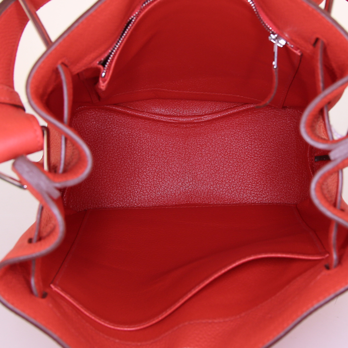 Hermès So Kelly shoulder bag in red Geranium togo leather - Detail D2