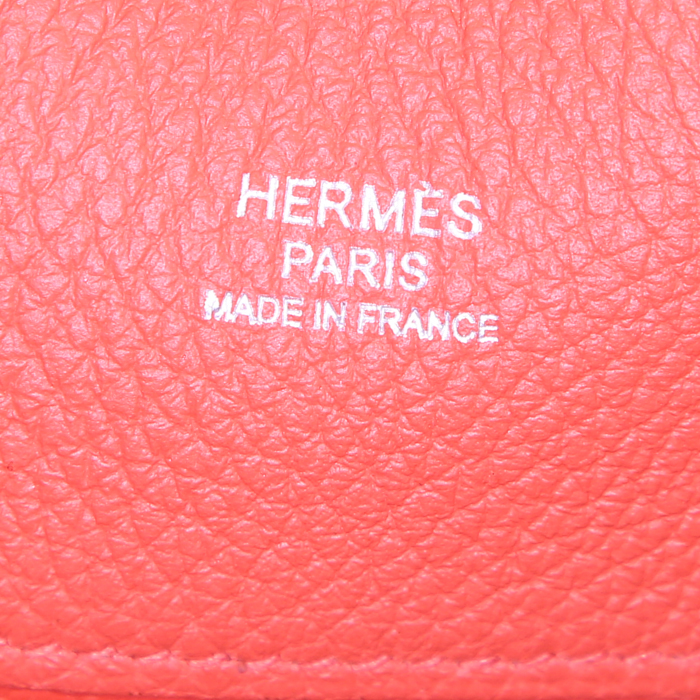 Hermès So Kelly shoulder bag in red Geranium togo leather - Detail D3