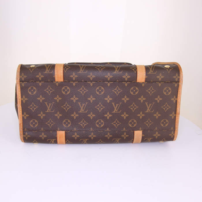 Louis Vuitton Baxter large model bag in monogram canvas and natural leather - Detail D4