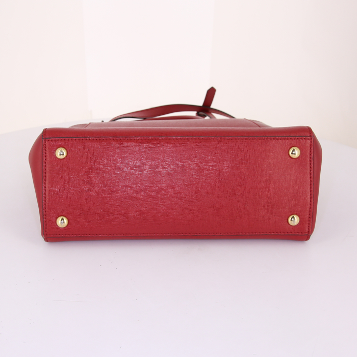 Sac à main Fendi 2 Jours en cuir rouge - Detail D5