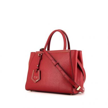 Bolso de mano Fendi 2 Jours en cuero rojo