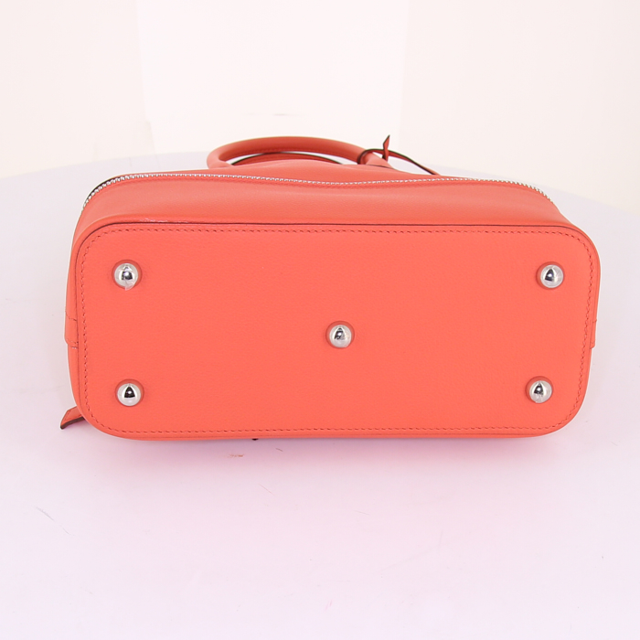 Borsa Hermes Bolide in pelle di vitello Sikkim corallo - Detail D4