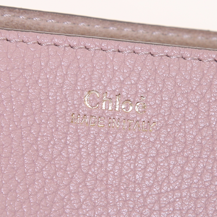 Borsa a tracolla Chloé Drew in pelle beige rosato - Detail D3