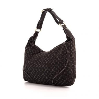 Borsa Louis Vuitton Manon modello medio in tela di lino marrone e pelle marrone