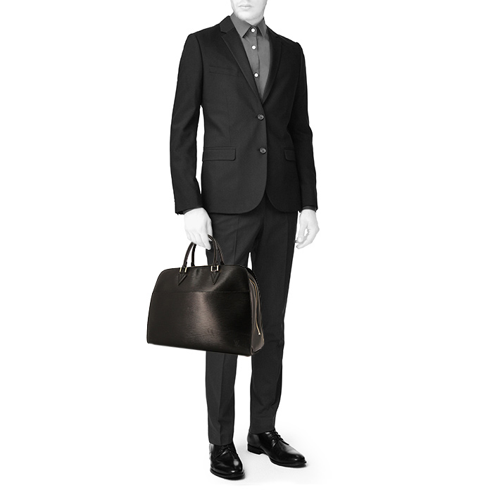Louis Vuitton Sorbonne briefcase in black epi leather - Detail D1