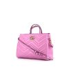 Bolso de mano Gucci GG Marmont en cuero acolchado rosa - 00pp thumbnail