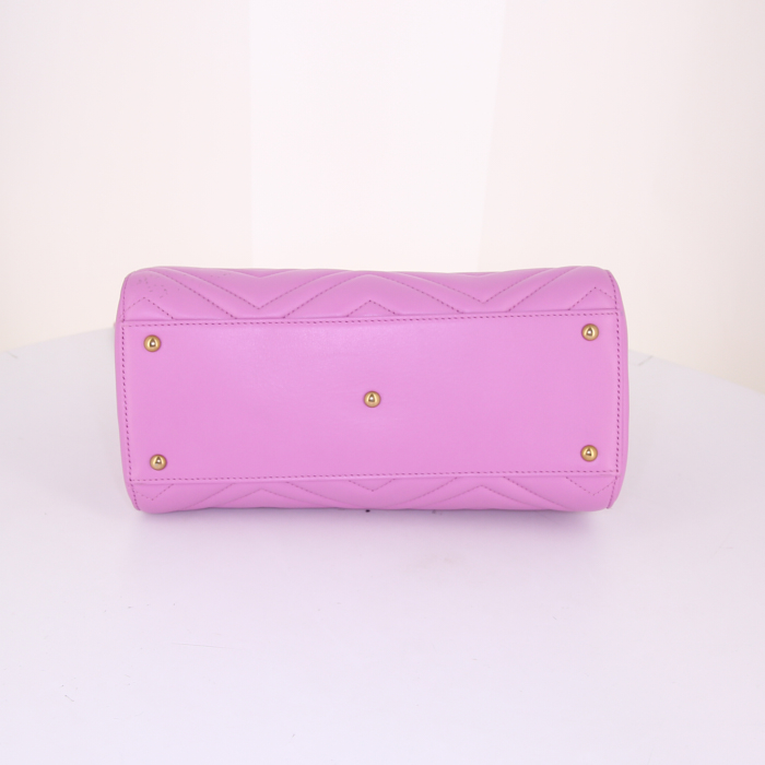 Borsa Gucci GG Marmont in pelle trapuntata rosa con decori geometrici - Detail D5