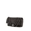 Chanel Timeless maxi jumbo handbag in black quilted leather - 00pp thumbnail