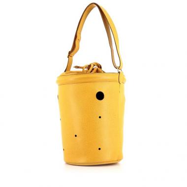 Shopping bag Hermes Mangeoire in pelle gialla