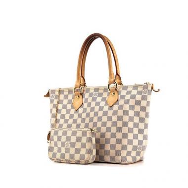Borsa Louis Vuitton Saleya in tela a scacchi e pelle naturale