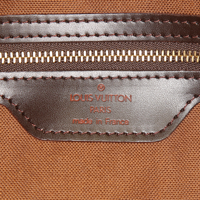 Louis Vuitton Chelsea handbag in ebene damier canvas and brown leather - Detail D6