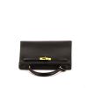 Hermes Kelly 32 cm handbag in black ostrich leather - 360 Front thumbnail