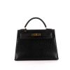 Hermes Kelly 32 cm handbag in black ostrich leather - 360 thumbnail