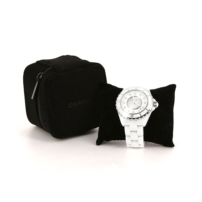 Chanel J12 watch in white ceramic Ref:  H1759 Circa  2010 - Detail D2