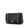 Chanel 2.55 shoulder bag in dark blue quilted leather - 00pp thumbnail
