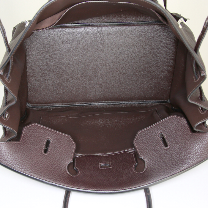 Hermes Birkin 40 cm handbag in brown togo leather - Detail D2