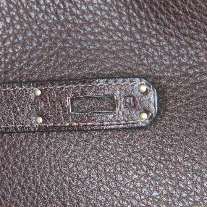 Bolso de mano Hermes Birkin 40 cm en cuero togo marrón - Detail D4