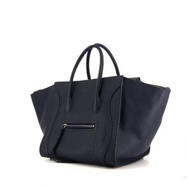 Bolso de mano Celine Phantom en cuero granulado azul marino