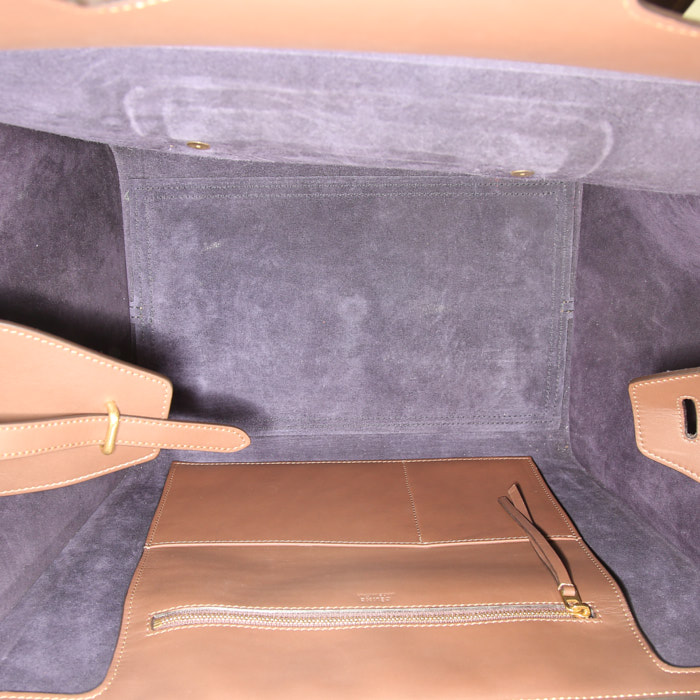Sac à main Celine Tie Bag en cuir marron - Detail D2