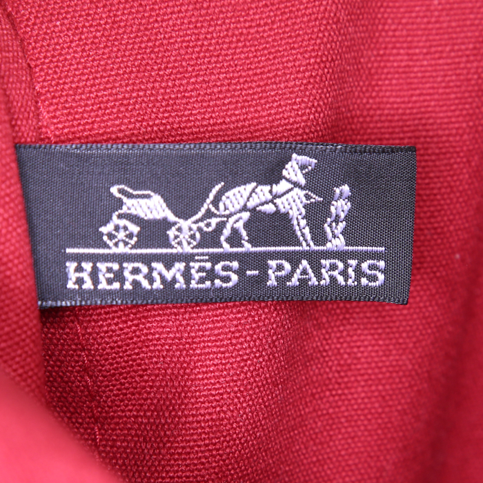 Shopping bag Hermes Toto Bag - Shop Bag in tela rossa - Detail D4