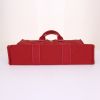 Sac cabas Hermes Toto Bag - Shop Bag en toile rouge - Detail D5 thumbnail