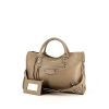 Balenciaga handbag in taupe leather - 00pp thumbnail