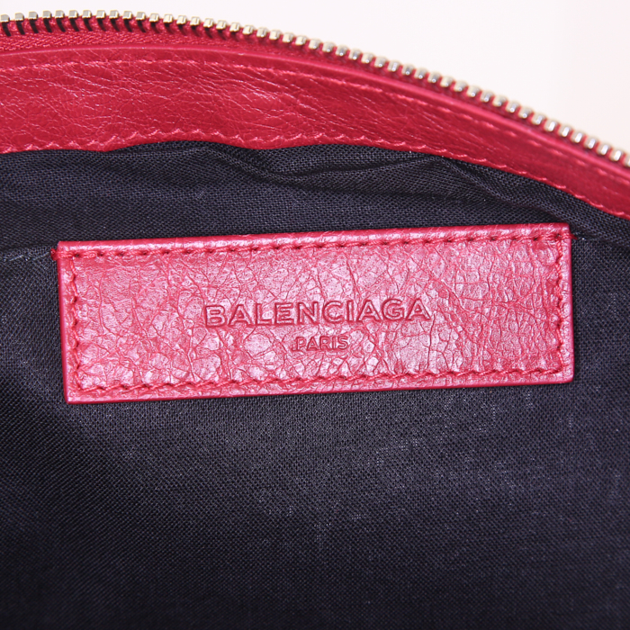 Pochette Balenciaga in pelle rossa - Detail D3