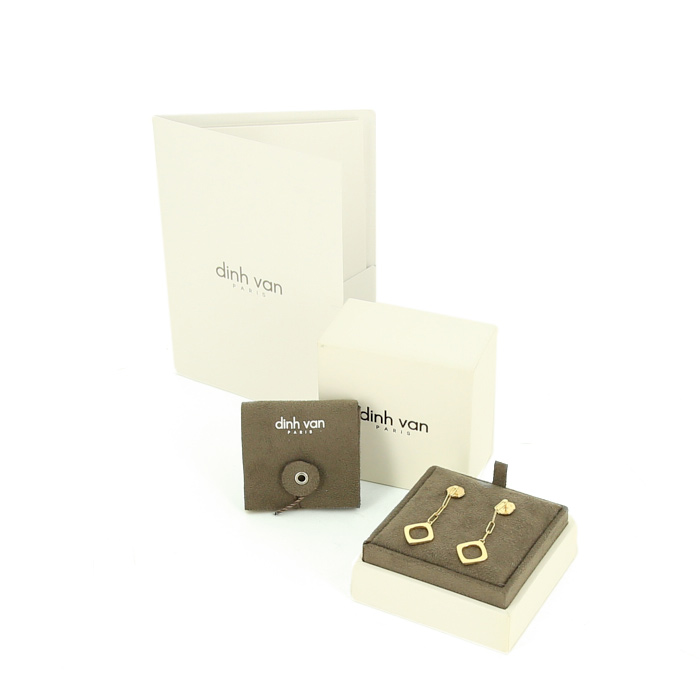 Pendientes Dinh Van Impressions en oro amarillo - Detail D2