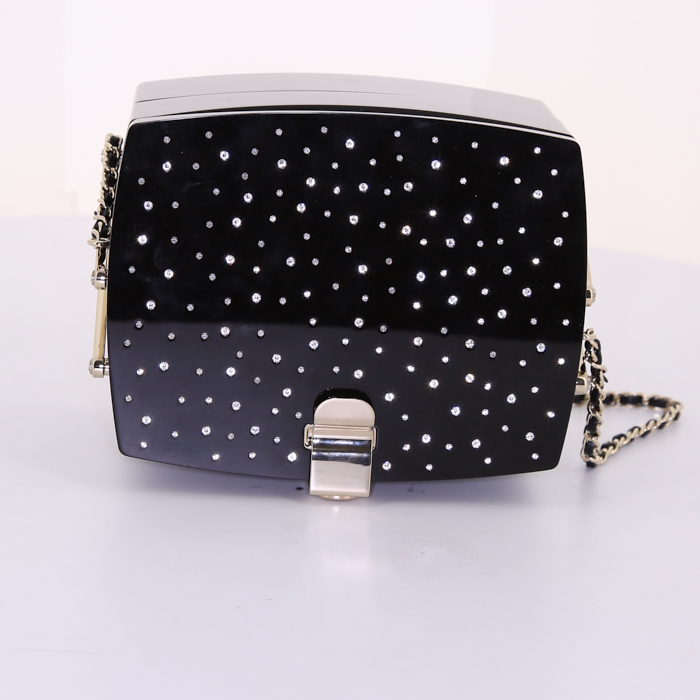 Bolso bandolera Chanel Editions Limitées en plexiglás negro y cuero negro - Detail D5