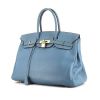 Hermes Birkin 35 cm handbag in blue jean leather taurillon clémence - 00pp thumbnail