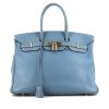 Hermes Birkin 35 cm handbag in blue jean leather taurillon clémence - 360 thumbnail