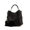 Shopping bag Saint Laurent Roady in pelle nera e galuchat nera - 00pp thumbnail