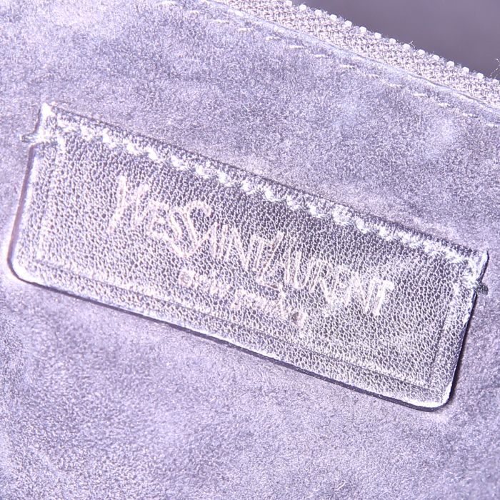 Shopping bag Saint Laurent Roady in pelle nera e galuchat nera - Detail D3