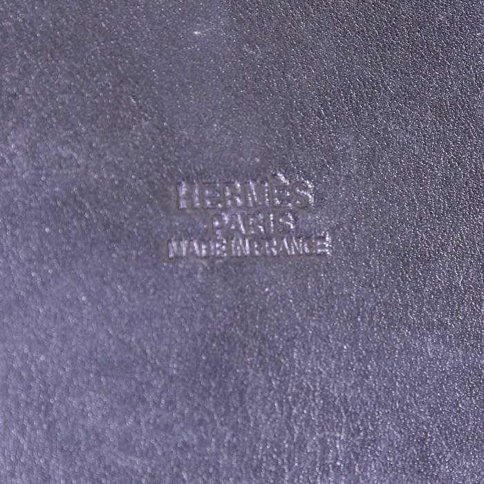 Hermès shoulder bag in black Barenia leather and black braided horsehair - Detail D3