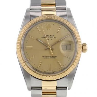 Rolex Oyster Perpetual Date watch in gold and stainless steel Ref:  15053 Circa  1986