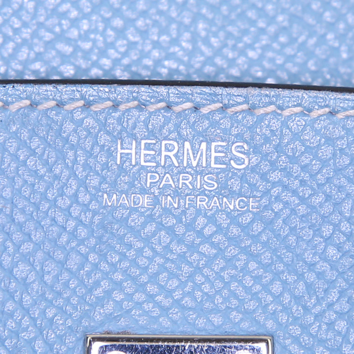 Hermes Birkin 25 cm handbag in blue jean epsom leather - Detail D3