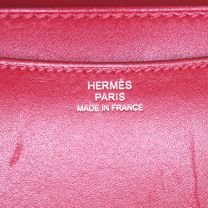 Hermes Constance handbag in red Tadelakt leather - Detail D4