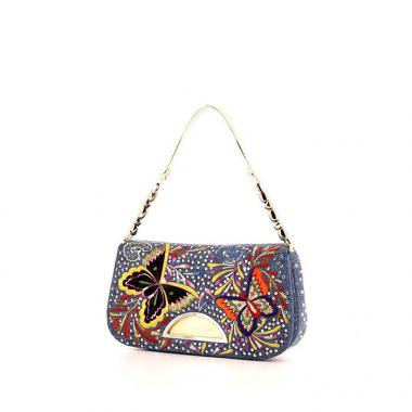 Dior Dior Malice handbag in blue multicolor denim canvas and gold leather